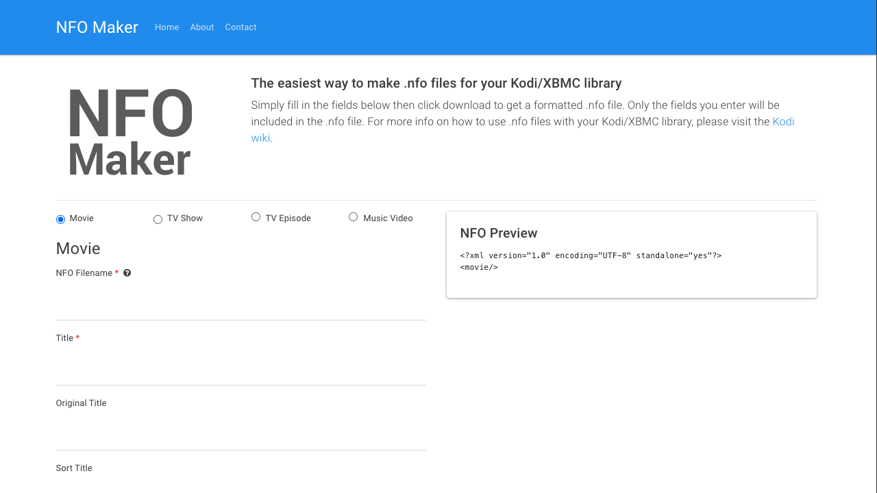 Screenshot of NFO Maker